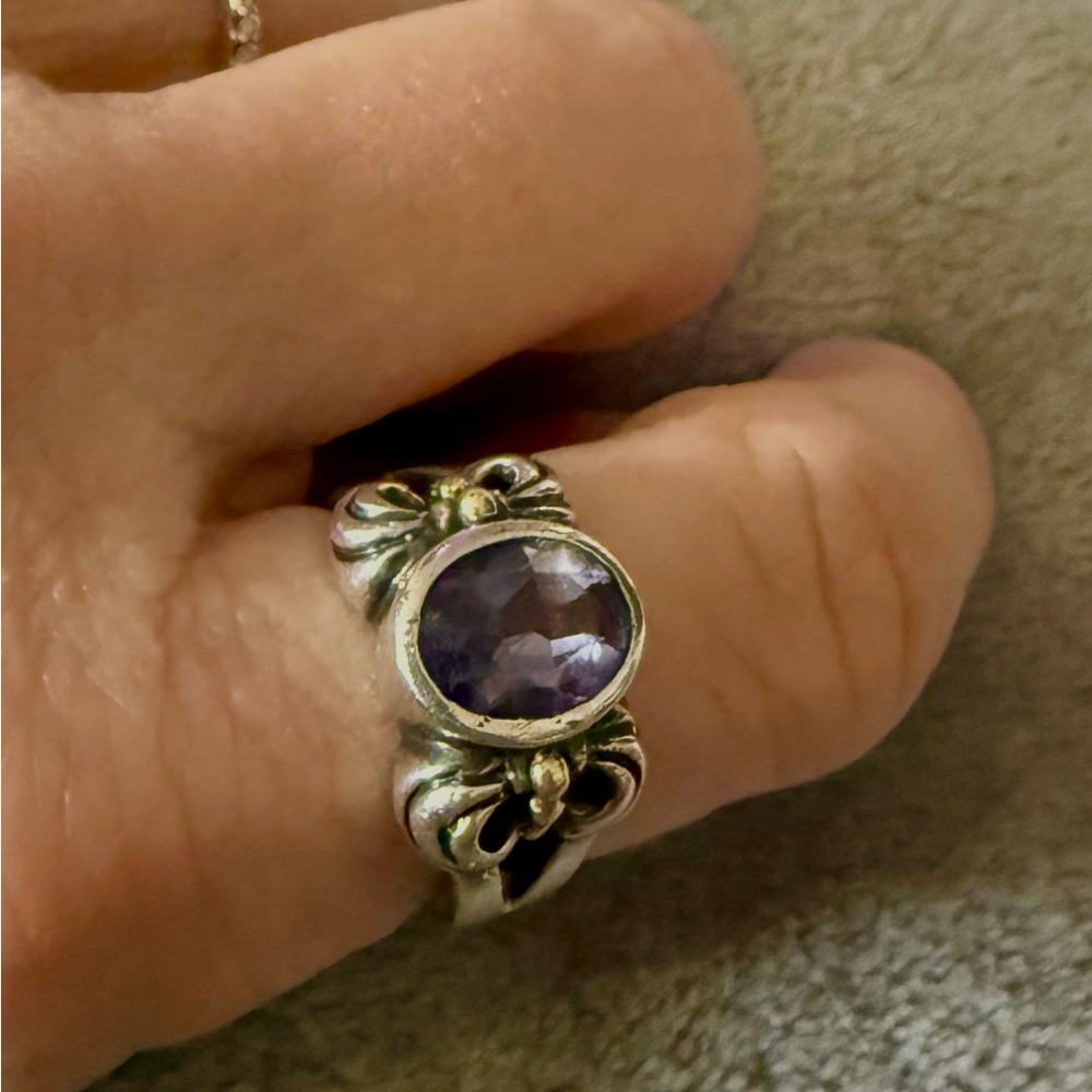 LAGOS Caviar Two-Tone Amethyst Cocktail Ring